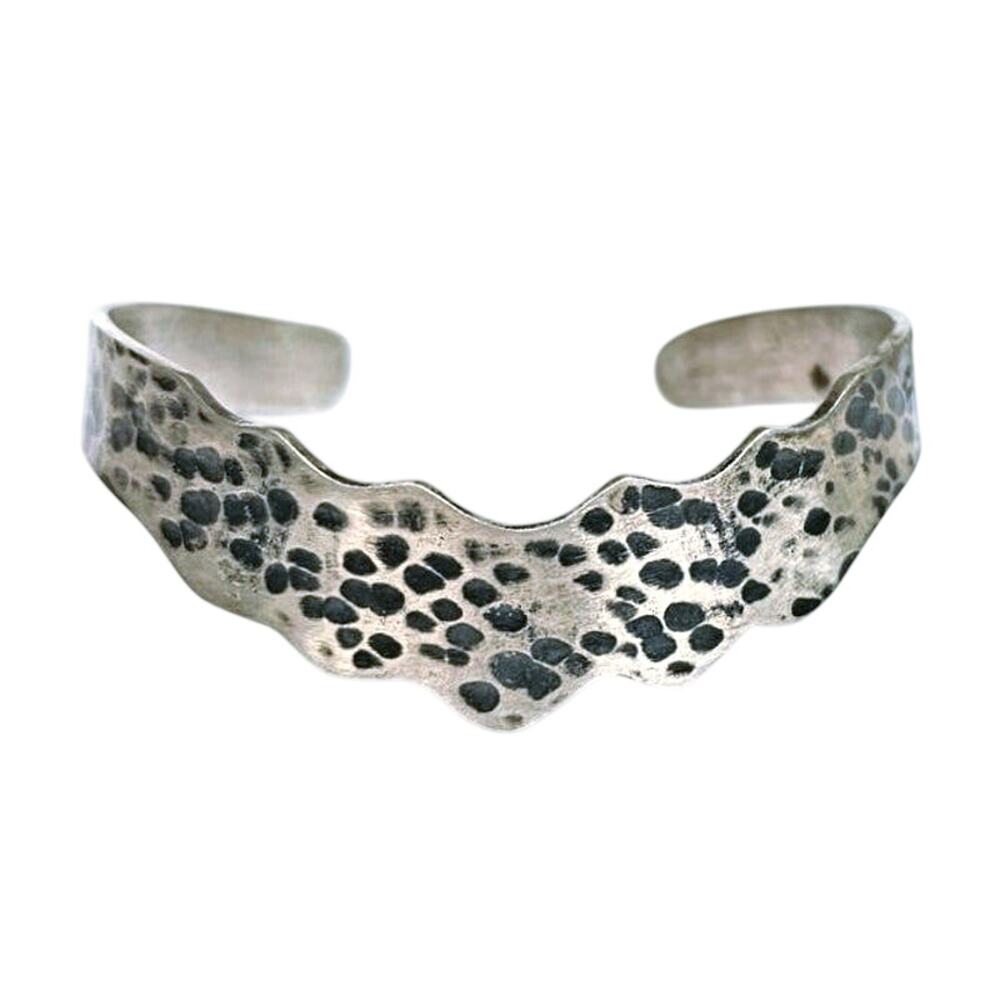 Vintage Oxidized & Hammered Sterling Silver Cuff Bracelet